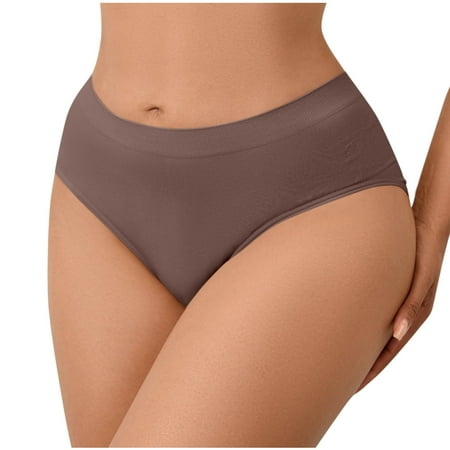 Ashirexll Womens Underwear Plus Size Solid Color Removable Hip Pads Fake Hip with Sponge Waist Pad Panties for Women Brown L