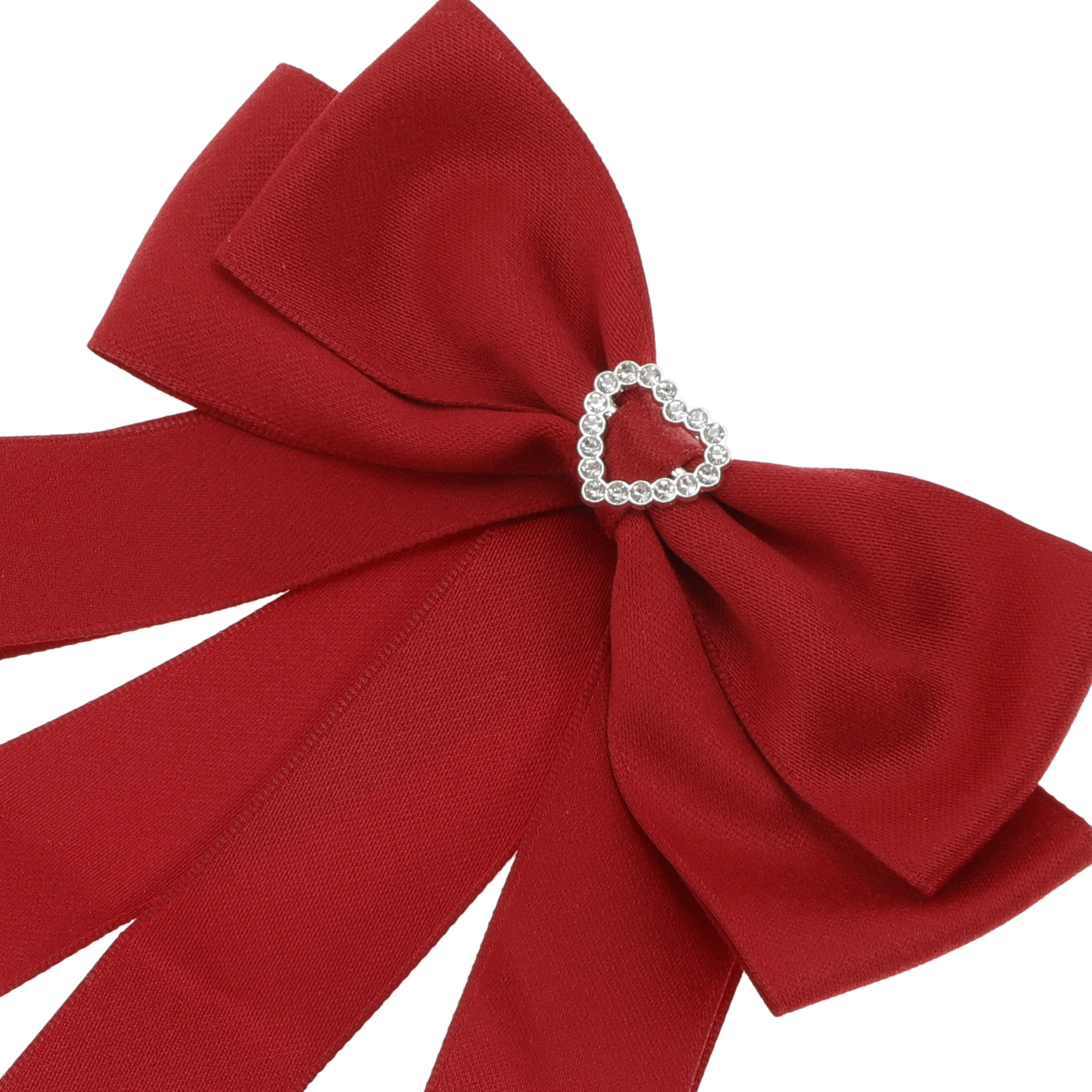 Unique Bargains Ribbon Bow Brooch for Parties Hollow Heart