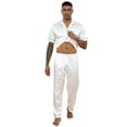 thumbnail image 6 of Silk Satin Pajama Sets for Men Short Sleeve Button-Down Pajamas for Men 2 Piece Men Silk Sleepwear Set Mens Satin Loungewear Sets with Long Pants, S-XXL, 6 of 13