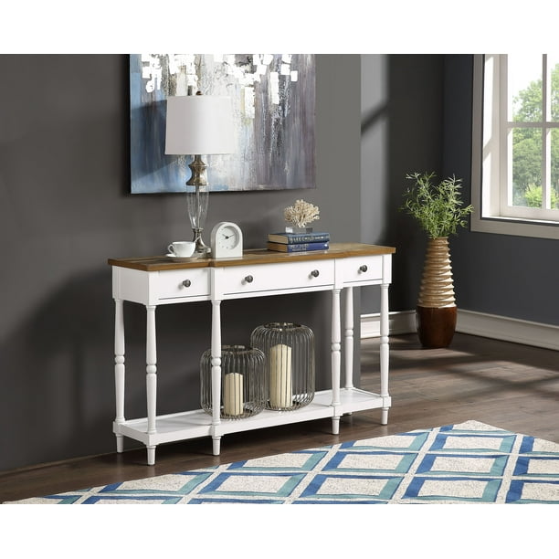 Convenience Concepts Cheyenne Console Table Driftwood Top White Com Convenience Concepts Cheyenne Console, Barb Small Console Table White Gloss