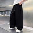 thumbnail image 6 of CONZONE Boys Baggy Sweatpants Casual Jogger Pants For Child Elastic Waist Solid Color Wide Leg Athletic Trousers With Pockets, 6 of 8