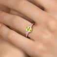 thumbnail image 4 of Gem Stone King 2.06 Ct Canary Mystic Topaz Pink Lab Grown Diamond 18K Rose Gold Plated Silver Ring, 4 of 6