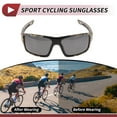thumbnail image 3 of Gafas de montar para motocicleta Unique Bargains 1 Pc Antideslumbrantes Triacetato de celulosa PC UV400 Gafas de sol de ciclismo con lente gris oscuro y marco de marca de agua de hojas amarillas, 3 of 6