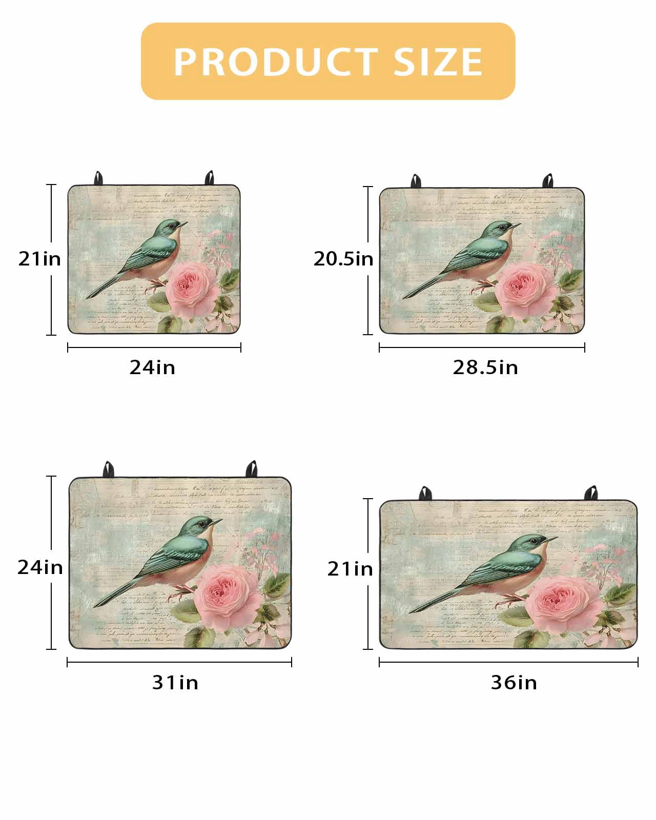 nqOlkjepod Large Induction Cooktop Protector Mat 36"x21", Spring Pink Flower Stove Top Covers for Electric Stove, Green Bird Country Retro Mottled Stove Burner Cover Mats, Glass Top Stove Cover