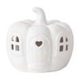 thumbnail image 2 of QLUEWX White Resin Pumpkin House LED Night Light, Hollow Carved Mini Cottage Lamp, Warm Glow Tabletop Ornament for Fall Harvest Halloween Bedroom Mantel Window Farmhouse Home Decor, 2 of 7