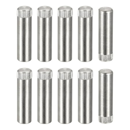 

8x30mm 304 Stainless Steel Dowel Pins 10 Pack Knurled Head Flat End Dowel Pin