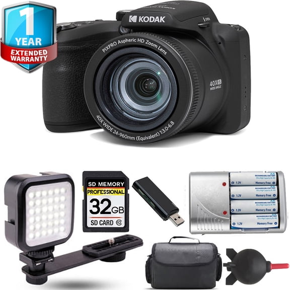 Kodak PIXPRO AZ405 Digital Camera (Black)   Extra Battery   LED  1 Yr Warranty