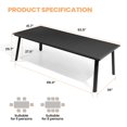 thumbnail image 2 of Pellebant 94" Aluminum Outdoor Patio Dining Table for 8-10, Rectangle Top with Umbrella Hole, Weather-Resistant, 2 of 8