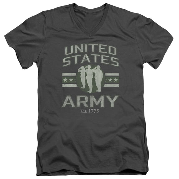 Army United States Army S/S Adult V-Neck T-Shirt 30/1 T-Shirt Charcoal