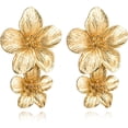 thumbnail image 6 of 3D Large Flower Earrings for Women Chic Petal Statement Earrings Bohemian Elegant Plated Big Alloy Metal Flower Earrings, 6 of 13