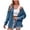 Blue, variant on AherBiu Long Sleeve Tops for Women Button down Shirts Lapel V Neck Fall Casual Lightweight Jacket