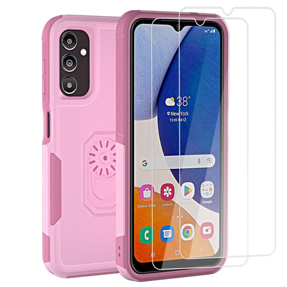 Aggxpf for Samsung Galaxy A54 Phone Case with Tempered Screen Protector 2 Pack, Heavy Duty Drop Protection Cover for Galaxy A54, Pink