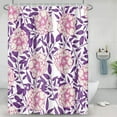 thumbnail image 4 of Purple Floral Shower Curtain Chic Flowers Botanical Pastoral Printed Shower Curtains for Modern Aesthetic Bathroom Bathtubs Decor Washable Durable Polyester Fabric 72x72 Inch with Hooks, 4 of 6