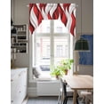 thumbnail image 4 of Red White Moire Swag Valances for Windows, Small Curtains Drapes, Modern Abstract Art Kitchen Window Curtains Over Sink Rod Pocket Window Treatment Valance for Bedroom/Bathroom 56"x36", 4 of 5