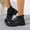 #317-Black, variant on Wowcloth Women's Fashion Casual Versatile Plus-Size Ankle Glossy Boots – Slip-On Design with Thick Anti-Slip Sole for Stylish Everyday Outfits