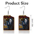 thumbnail image 4 of Pendientes acrílicos de fantasmas, pendientes colgantes de Halloween, pendientes de películas de terror, pendientes colgantes con personajes y texto, pendientes de Halloween, 4 of 5