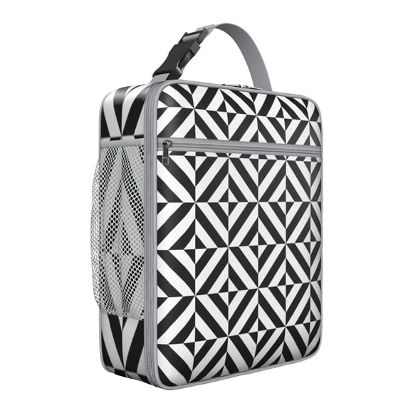 Sac à Lunch à Carreaux Buffalo – Motif à Carreaux Buffalo Rouge et Noir, Style Rustique de Ferme Vintage Esthétique Réutilisable Isolé