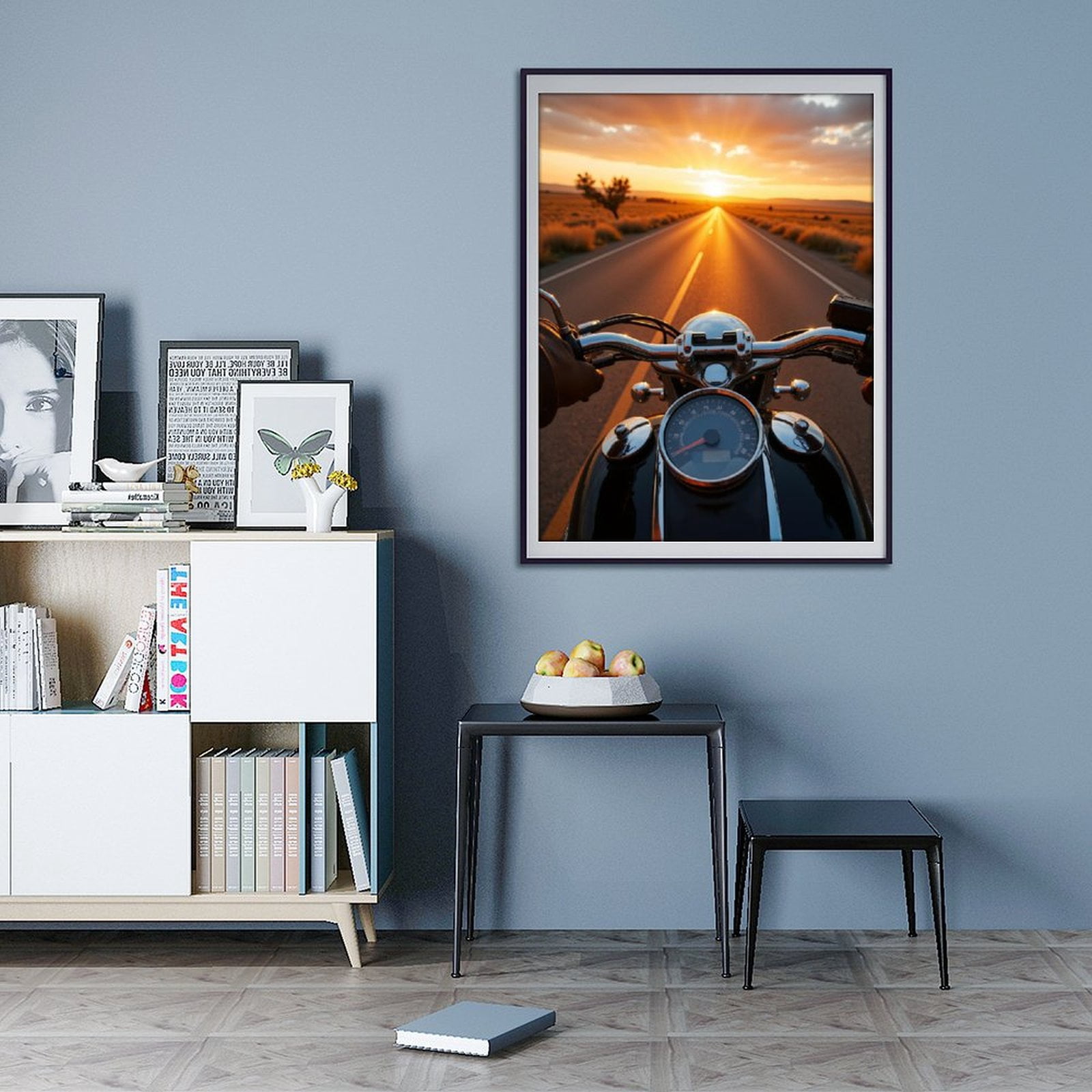 Diamond Art Kits for Adults - 5d Motorcycle Sunset Adventure Journey Diamond Painting for Adults, Diamond Art for Adults Beginners, Diamond Painting Kits for Adults for Home Wall Decor