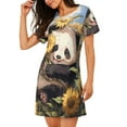 thumbnail image 2 of Lsque Clear Sky Cute Sunflower Panda Pattern Nightgowns for Women Sleep Shirts Short Sleeve Nightshirt Pullover Nightdress Soft Sleepwear Relaxed Fit Nightdress, 2 of 6