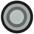 thumbnail image 2 of 7' Charcoal Grey Hand Hooked UV Treated Bordered Round Indoor Outdoor Area Rug, 2 of 2