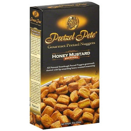 Pretzel Pete Honey Mustard Seasoned Gourmet Pretzel Nuggets, 9 oz (Pack of 12)