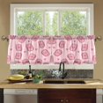 thumbnail image 4 of Yayeee Kitchen Curtains Tier Set of 2 Light Filtering 57"x36" Over Sink Window Panels, Phones and Hearts, 4 of 7