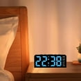 thumbnail image 1 of Reloj de alarma digital con atmósfera Ajuste de brillo de luz Reloj Led Pantalla para el escritorio de la oficina de oficina interior en el hogar Azul, 1 of 8