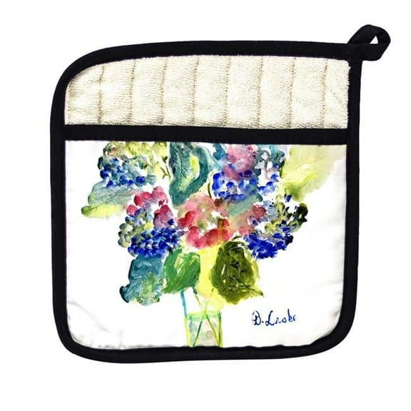 Betsy Drake PT1422 Vase of Hydrangeas Pot Holder