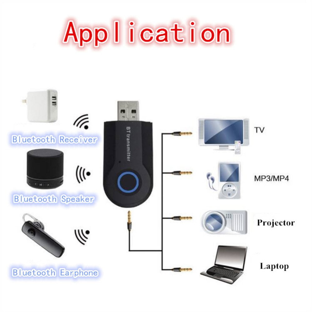 Bluetooth Transmitter 3.5MM Jack Audio Adapter Wireless Bluetooth Stereo Audio Transmitter Adapter For PC TV Headphones By PULMCheerger