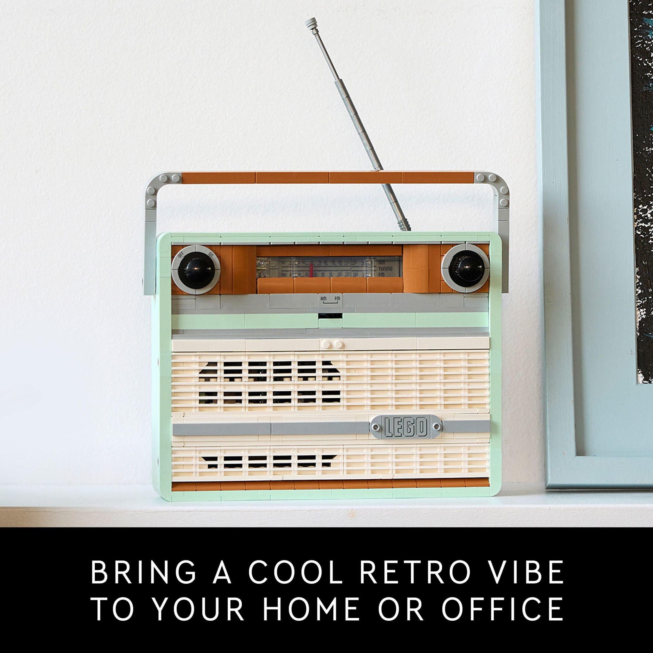 LEGO Icons Retro Radio Building Set for Adults - Home Decor for Bedroom, Living Room, Desk for Vintage Aesthetic with Sound Effects & Smart Phone Integration- Gift for Graduation - 10334