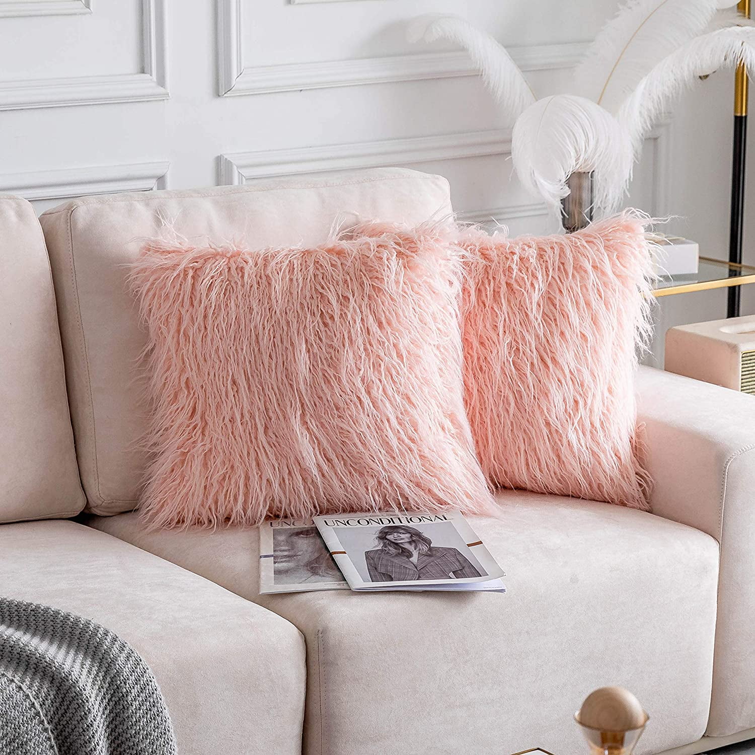 Pillowcase Soft Fluffy Fur Plush Cushion Cover Pillow Cases Sofa Home Decor