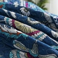 thumbnail image 4 of NEWLAKE Queen Quilt Bedding Sets Floral Quilt Bedding Sets 3-Piece Microfiber Reversible Bedspreads Patchwork Coverlet Rustic Bedding Set, Blue Quilt, 4 of 9