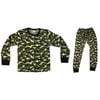 At The Buzzer Thermal Underwear Set for Boys (Green - Camouflage, Boys 7)