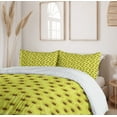 thumbnail image 6 of Ambesonne Floral Duvet Cover Sets, Rustic Sunflowers Silhouette, 2-King, Pale Avocado Green Umber, 6 of 7