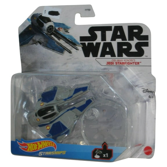 Star Wars Hot Wheels Obi-Wan Kenobi's Jedi (2019) Gray & Blue  Starfighter Toy