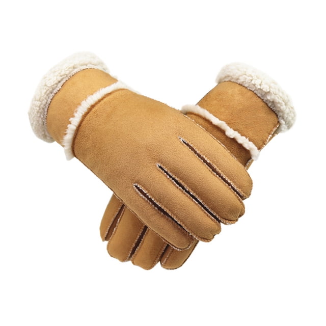 Qarigey 1 par de guantes de felpa elásticos suaves para hombres y mujeres, adultos, invierno, ciclismo, esquí, manoplas cálidas portátiles, equipo guantes y mitones Caqui Qarigey AP013933-07