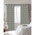 thumbnail image 3 of Gray Green Geometric Blackout Curtains 84 Inch Length Modern Abstract Art Striped Plaid Woven Texture Thermal Insulated Window Curtain Window Drapes 2 Panels for Bedroom Living Room 52"Wx84"L, 3 of 9