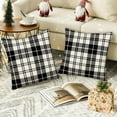 thumbnail image 4 of Set of 2 Black White Buffalo Check Plaids Throw Pillow Covers 16 x 16 Inch Rustic Farmhouse Decorative Retro Classic Gingham Cushion Case Home Decor Square Pillowcases for Sofa Bedroom, 4 of 5