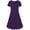 Purple, variant on Sakmal Midi Sundresses for Women 2025 Plus Size Ruffle Black Dress Short Sleeve Dresses