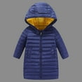 thumbnail image 2 of KPOPLK Boy's Sherpa Long Winter Coat Thicken Water Repellent Puffer Jacket With Hood(5-6 Years,Dark Blue), 2 of 7