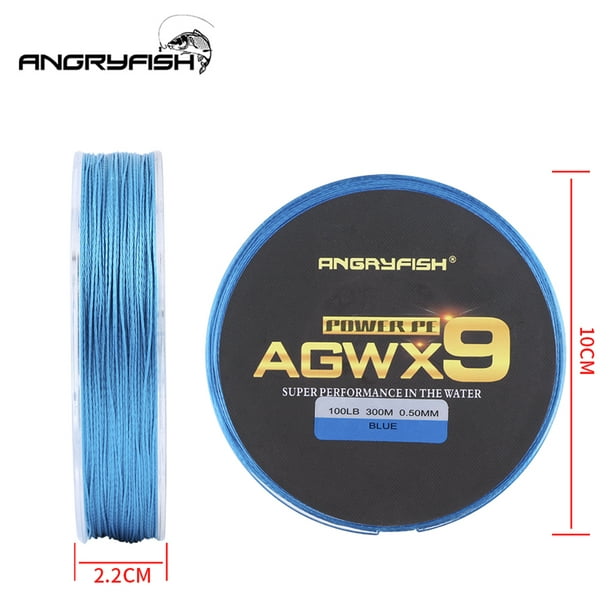 X9 PE Line 9 Strands Weaves Braided 300m/327yds Super Strong Fishing Line  15LB-100LB Brown 
