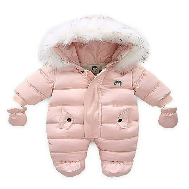 Combinaisons à Glissière pour Bébé avec Gants, Barboteuse d'Hiver, Barboteuses