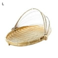 thumbnail image 2 of D-GROEE Food Serving Tent Basket - Hand-Woven Bamboo-Serving-Basket Dustproof-Bug-Proof Mosquitoesor Vegetable Fruits Food Meals Round Square Container, 2 of 7
