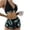 Green, variant on Women's Bathing Suit 3-Piece Bikini Sets Thong Bikini Sets Cross Sling High Waist Short Swimsuits Sets for Women