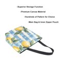 thumbnail image 3 of FORMRS Womens Canvas Tote Bag with Zipper Inner Pocket Shoulder Handbag, Retro Lemon Leaves, 3 of 7