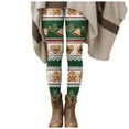 thumbnail image 4 of zaveiop Christmas Leggings for Women High Waisted Santa Claus Print Ankle Length Seasonal Printed Leggings Soft Brushed Pants (Z6-Green, M), 4 of 6