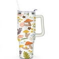 thumbnail image 2 of Mushroom 40 Oz Tumbler with Handle Lid and Straw, Stainless Steel Double Walled Vacuum Insulated Cup, Cute Anniversary Wedding Birthday Gifts Tumbler for Women Men Friends Outdoor Indoor, 2 of 7