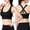 Black, variant on ibiyuan Sports Bras for Women Strappy Running Supportive High Impact Sports Bra with Sewn in Pads Seamless Breathable Wireless Bra