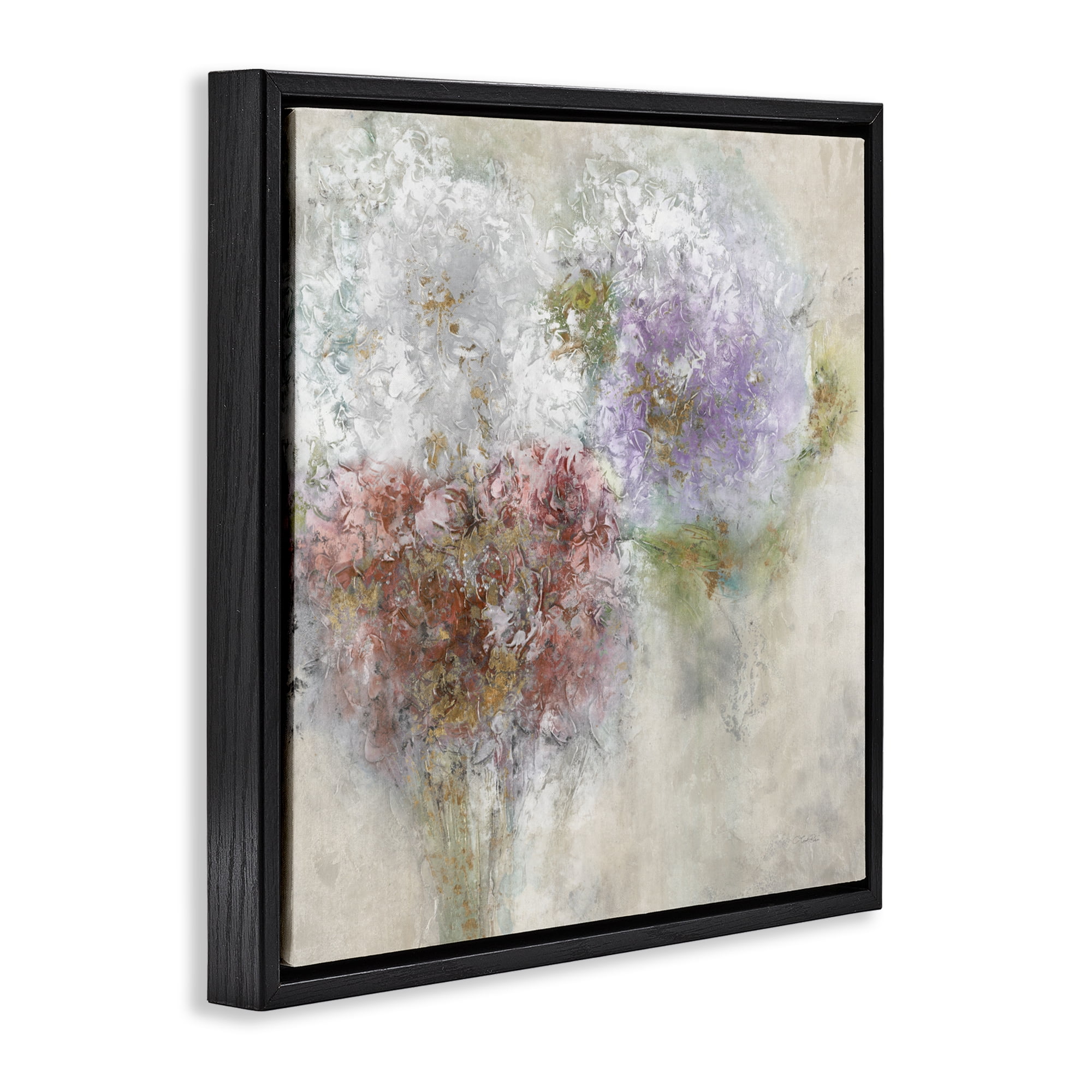 Stupell Industries Dappled Visuals Flowers Black Framed Floater Canvas Wall Art, design by Leah Rei