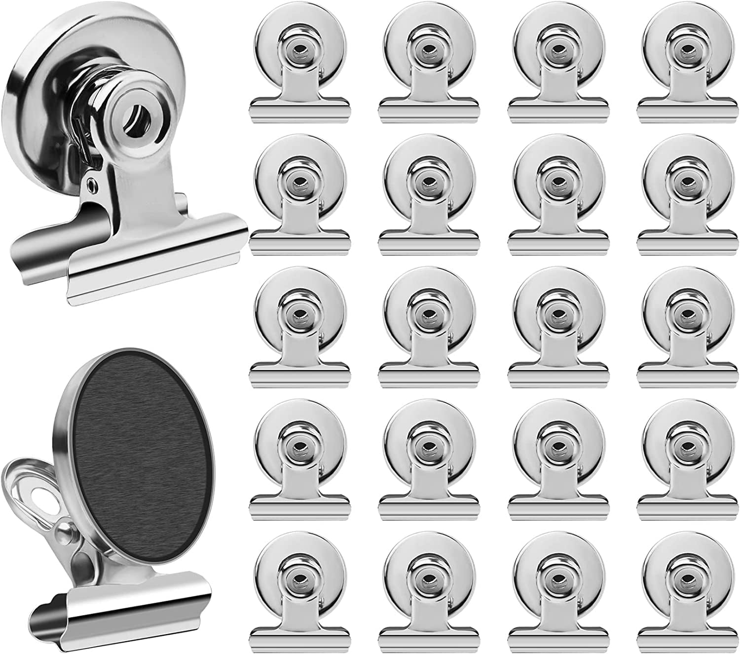 22 Pack Silver Clips for Whiteboard, Refrigerator for